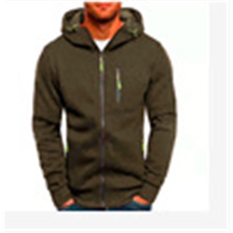 

Men s Full-Zip Hooded Sweatshirt Casual Sport Jacket With Colorful Zipper 4XL армия зеленый