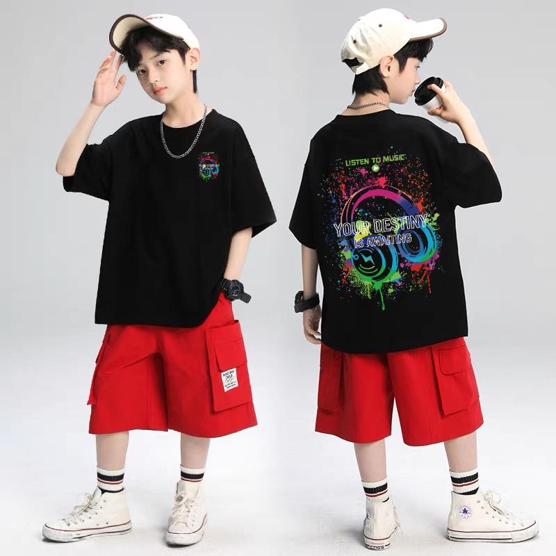 Music Lover Pattern Design Children s Top Summer Boys Girls Short Sleeve T-Shirt Korean Style Children s Clothing 100
