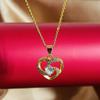 6.5mm Gold Plated Heart Shaped Moissanite Pendant Necklace D VVS1 Exquisite Fine Jewelry For Women