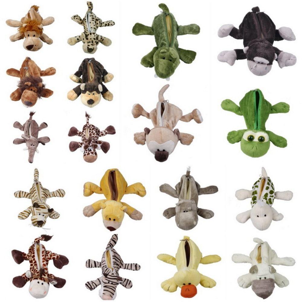 

Лягушка Лев Обезьяна Слон Плюшевые Животные Пеналы Пенал Чехол Настольный Органайзер