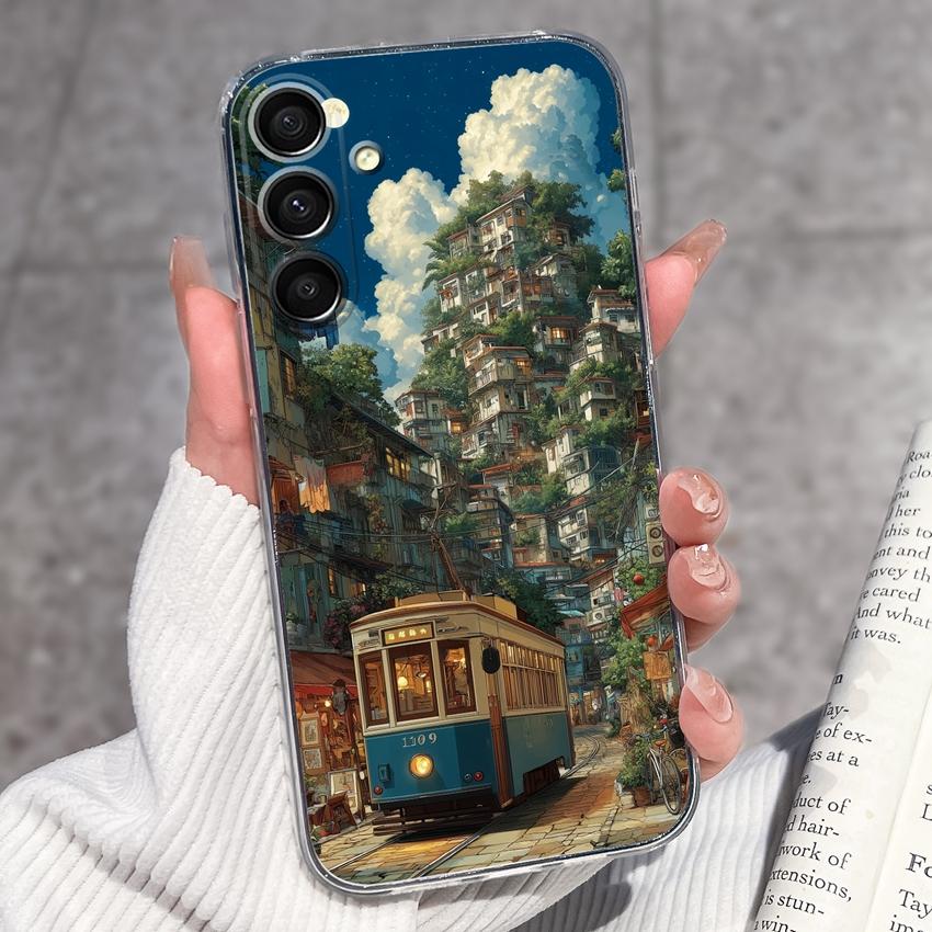 Casing For Samsung A16 A17 A15 A14 A13 A12 A10 A26 A25 A24 A23 A22 Phone Cover Cute Penguin Pattern Transparent Silicone Shell For Samsung Bumper Case