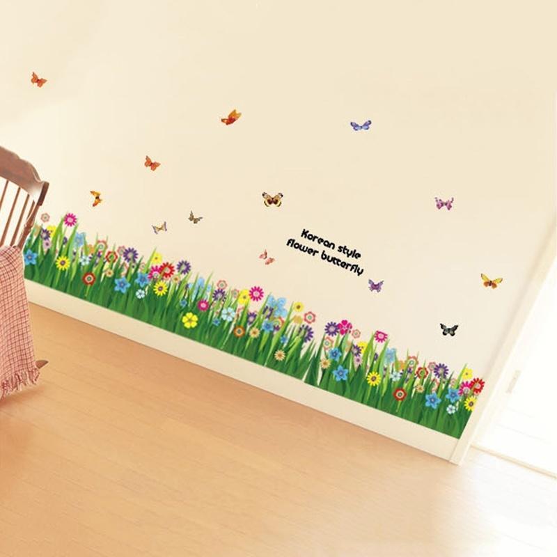 Schmetterling Gras Blume DIY Abnehmbare Kunst Vinyl Zitat Wandaufkleber Aufkleber Wandbild Zuhause Zimmer