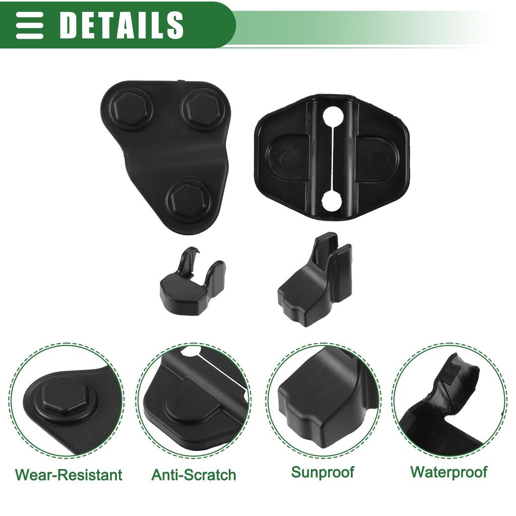 Motoforti Door Lock Decorative Covers, Buckle Door Screw Protectors, Compatible with Jeep Wrangler JL JLU 2018-2021, Plastic Black, 1 Set