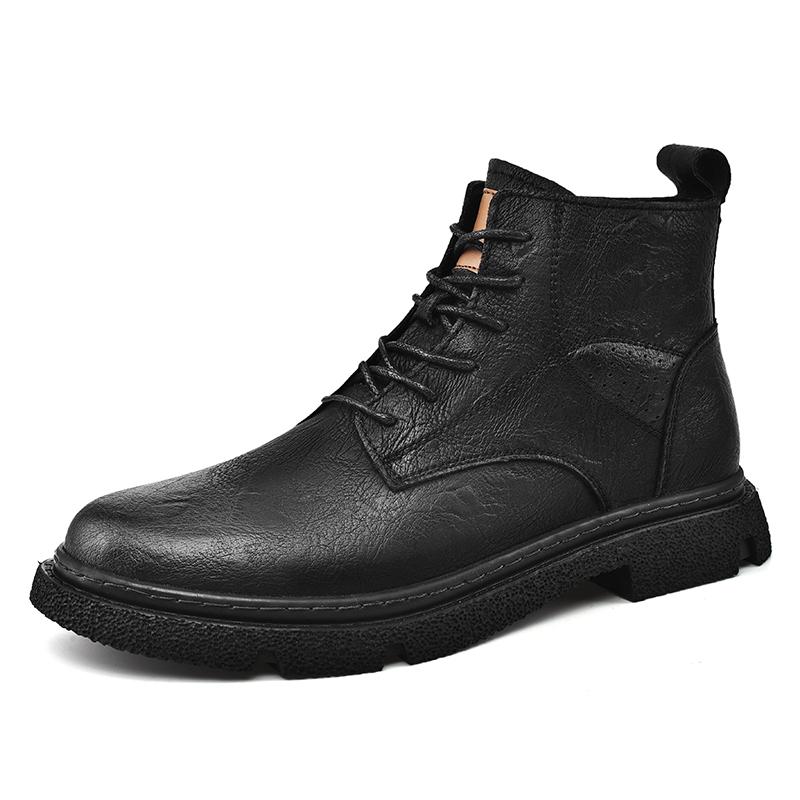 FashionPunk Style Motorcycle Boots for Men Retro Style Leather Male Sneakers Fashion Brand Men Casual Shoes Comfortable Man Ankle Boots