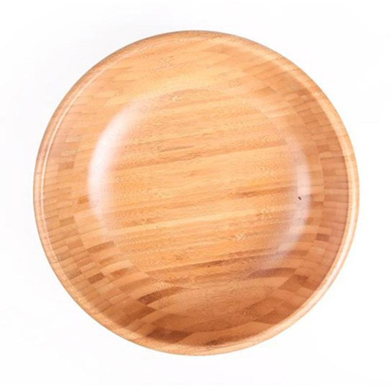 Round Bamboo Construction Salad for Serving Natural Wood Fruit Snack Table Set PREPARATIONS | Bowls