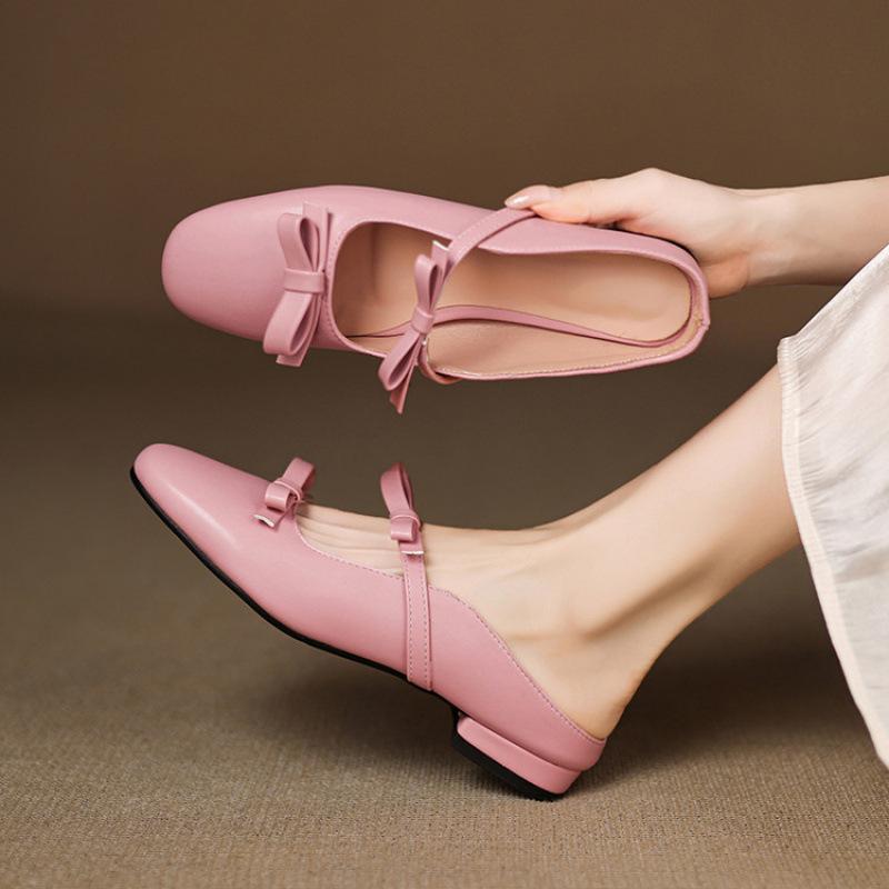 New women's bag head slippers casual flat slippers low heel solid color large size women's shoes summer foot slippers