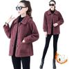Stylish Imitation Lamb Wool Coat for Women Aged 50-60, Warm Particle Velvet Top for Middle-Aged and Elderly