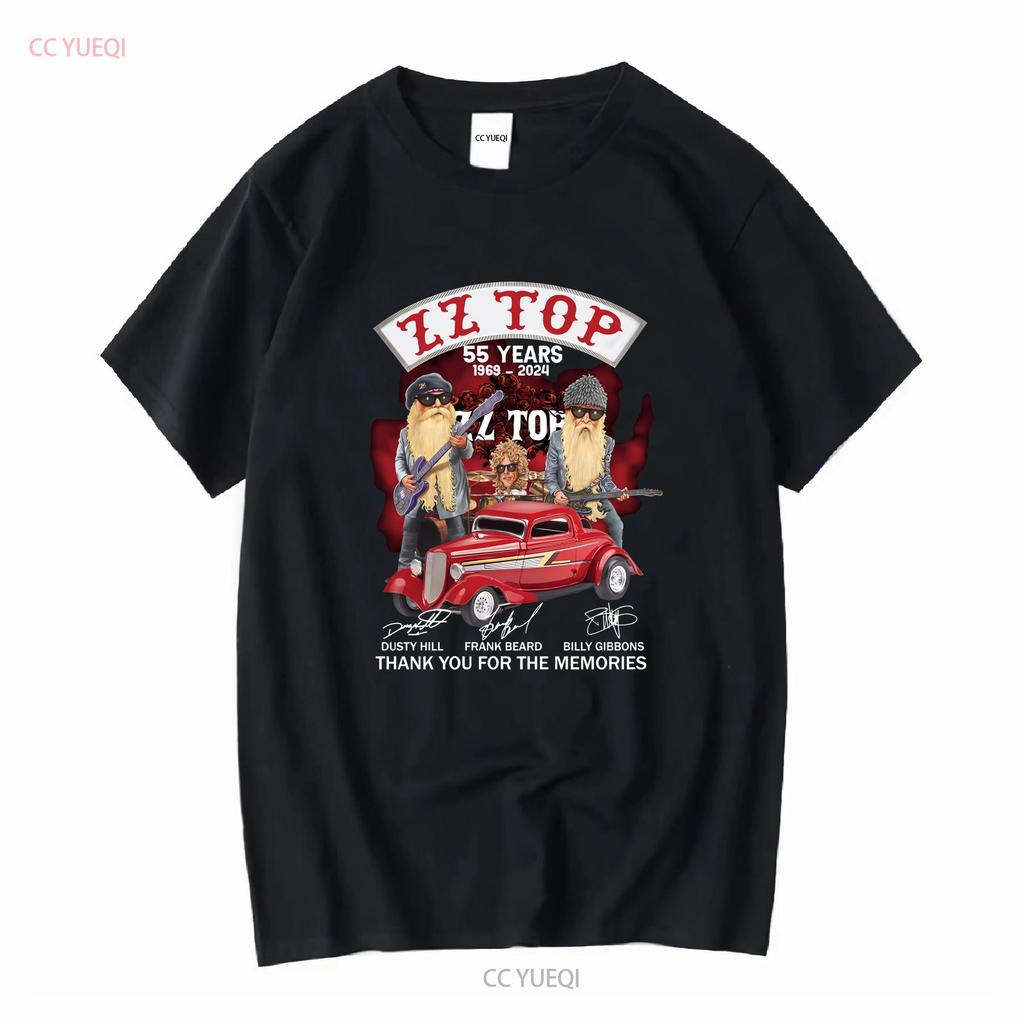 Zz Top Signature 55 Years T Shirt Thank You For The Memories Fans long or short sleeves vintage Washed Stretched Unisex graphic