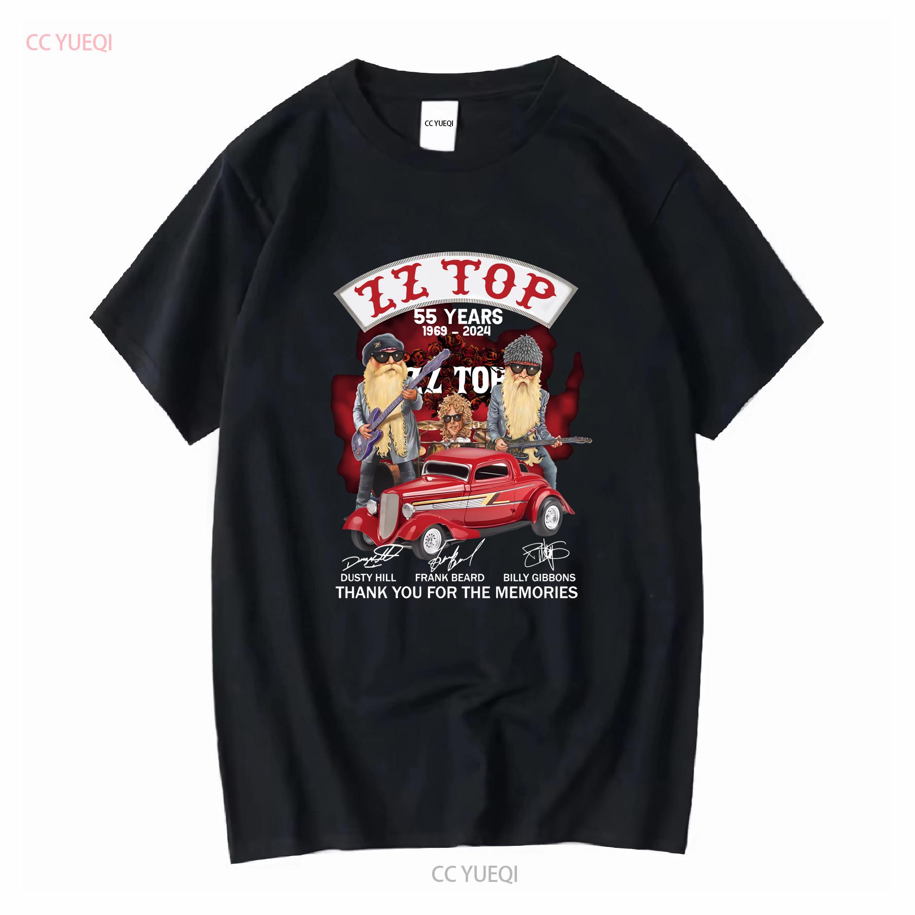 

Zz Top Signature 55 Years T Shirt Thank You For The Memories Fans long or short sleeves vintage Washed Stretched Unisex graphic 4XL