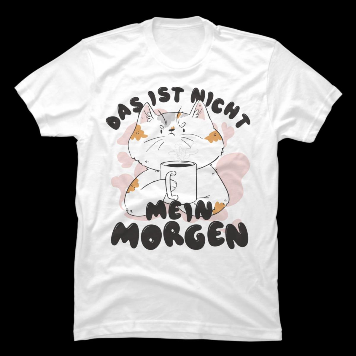 Angry Cat With Coffee Unisex T-Shirt M