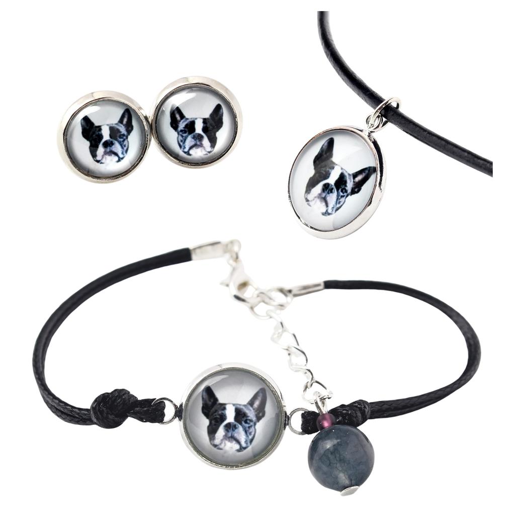 Boston Terrier, American Gentleman – A set of jewelry in a box, necklace | Art-Dog