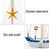 Mediterranean Style Seashell Ship Model 15*11*3cm Miniature Boat Figurine  Office Room Livingroom