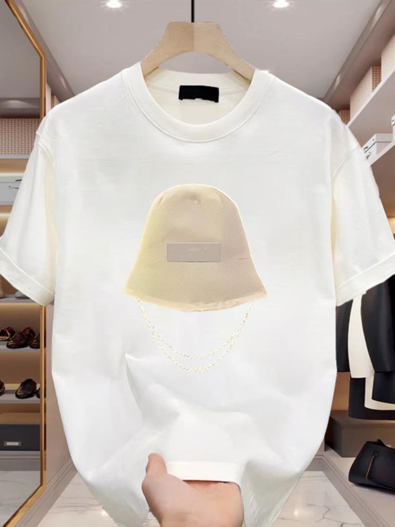 Fashion Hat 3D Print Short Sleeve Men's T-shirt 2025 New Summer Men's Clothes Trendy Casual Loose Top