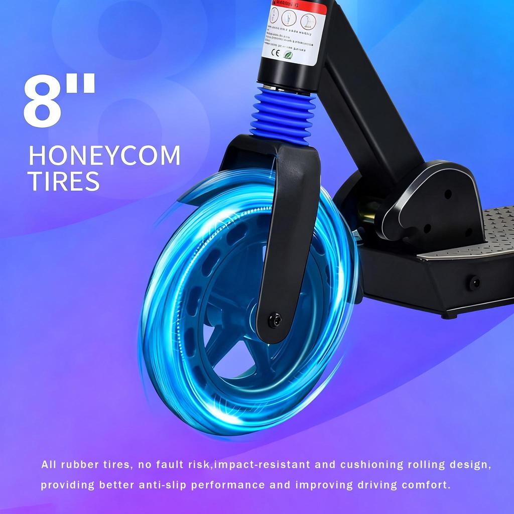 Kids Electric Scooter 8-16 Years,Foldable with LED Display,Adjustable Speed/Height,20km Range,Max 20km/h