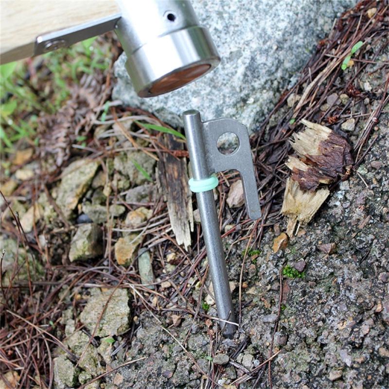 Outdoor Campings Stake Campings Anchors Peg Stainless steels Tent Stake Replacement Yard Lawns Peg with Luminously Rings
