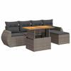 Vidaxl 6-Cz. Garden Furniture Set With Cushions, Grey, Poly Rattan