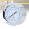   pressure gauge, dual scale 0 to 1 bar, 0 to 15 psi, with 1Celsius4 inch NPT thread and transparent   cover for  -water fuel systems in indu