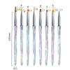 8pcs/set Aurora Acrylic Nail Art Painting Pens for Nail Design Soft Slender Brush Gradient Gel Drawing DIY Brush