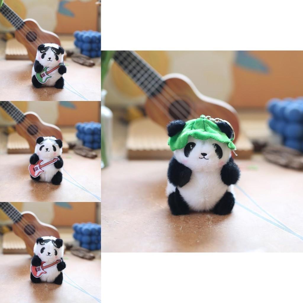 Adorable Panda Plush Toy Keychain Cute Bear Doll Bag Charm Soft Stuffed Animal
