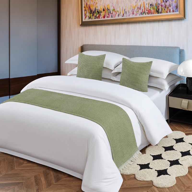 

1pcs Width 48cm Extended Tassel Bed Flag Wedding Party Decorat Bed End Towel Pillowcase Hotel Home Bedroom Bedclothes Green Bed Runner Home Textiles 50x50cm pillowcase 1pcs