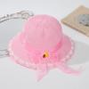Summer sweet baby outing hat colored mesh flower bow cute outdoor sunshade breathable hat