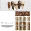 1 st Höst Vinter Leopard Print Designs 3D Stripe Sticker Nail Art Självhäftande Vattentät Sticker Manikyr Dekoration