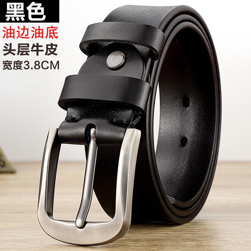 

Ремень из коровьей кожи первого слоя с пряжкой, оригинальный модный ремень, повседневный ремень для мужчин молодого и среднего возраста 125cm
