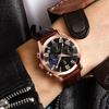Gohuos 9801 Fashion Men Luxury Watches Business Stainless Leather Quartz Date Watch Gifts for Male Wristwatch Relogio Masculino