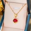 Red Agate Pixiu Titanium Steel Necklace for Women Light Luxury Wealth Attracting Pendant Chain Versatile Accessory