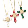 Women Fashion Zirconia Cross Necklace for Women Assumption of Mary Necklace Jewelry