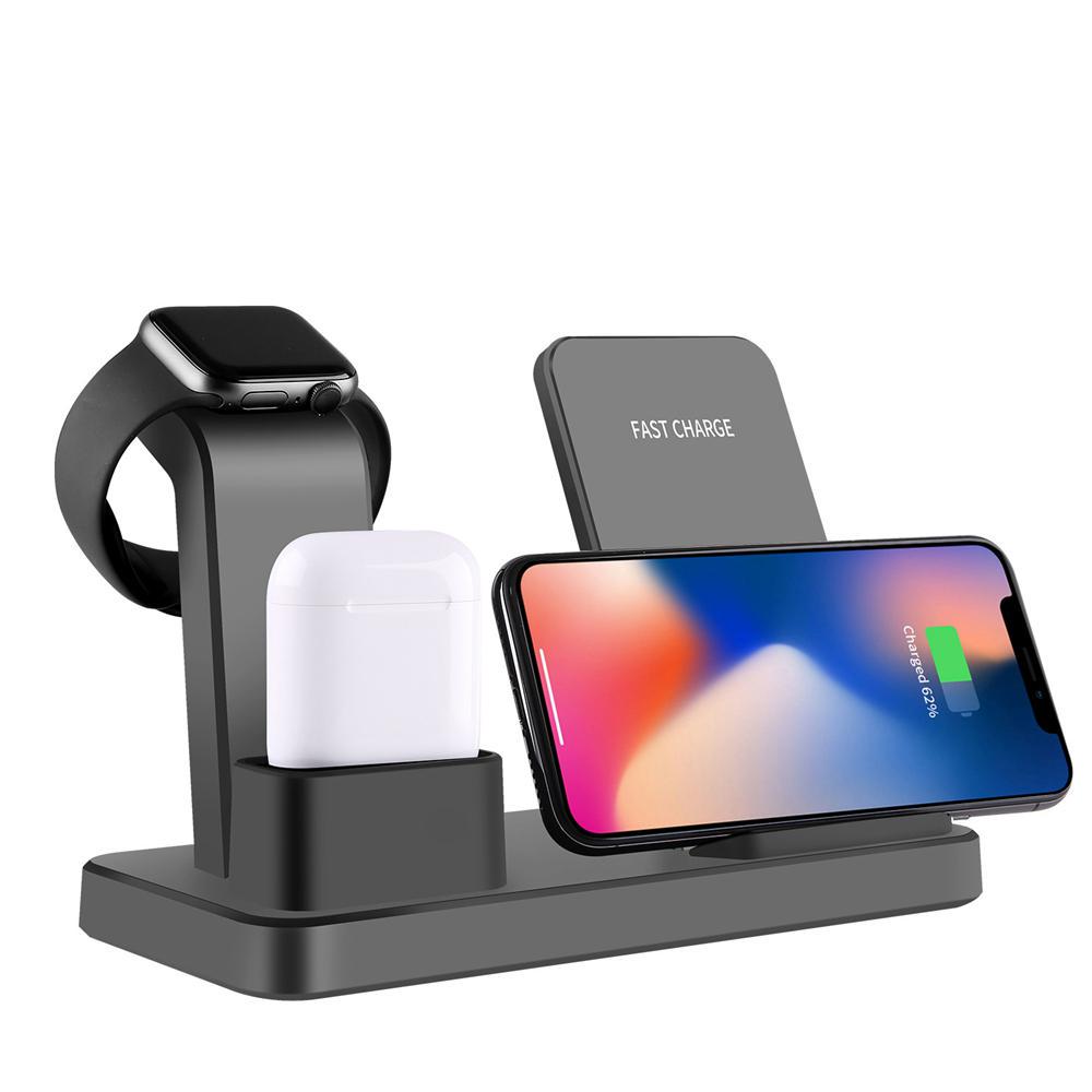 3 in 1 QI Wireless DesktopLadegerät Handy schnell Ladestation für