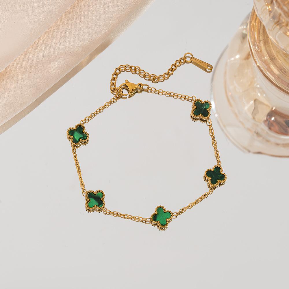9mm Four-leaf Clover Bracelet A Luxurious and High-end Women's Jewelry Piece That Won't Fade A Unique and Minimalist Bangle