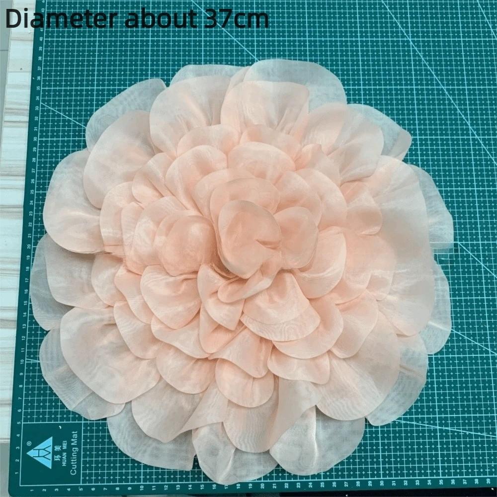 Elegant 37cm Artificial Peony Flower Large Satin Velvet Peony for Brooch Versatile DIY Wedding Dress Fake Flower Photo Props