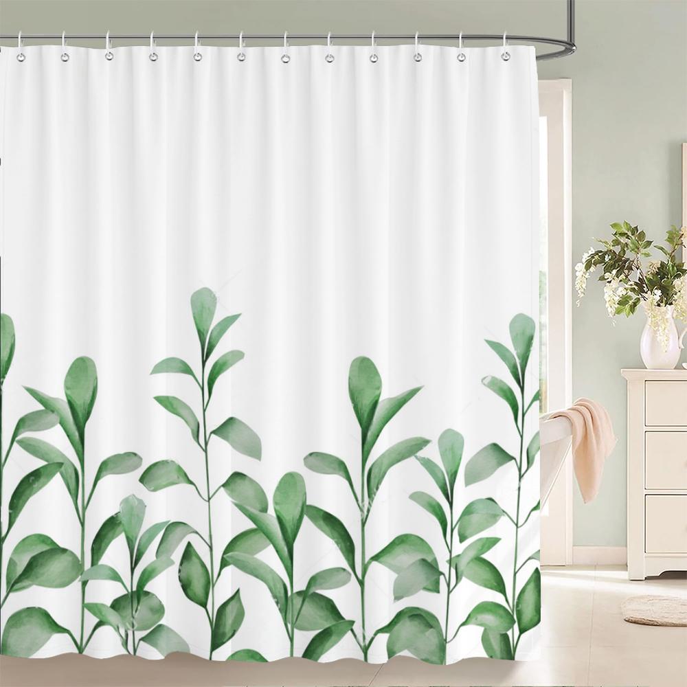 Waterproof Flower Leaves Shower Curtain For Bathroom Bath Curtains 3D Print Polyester Fabric Decor Multi-Size Shower Curtains