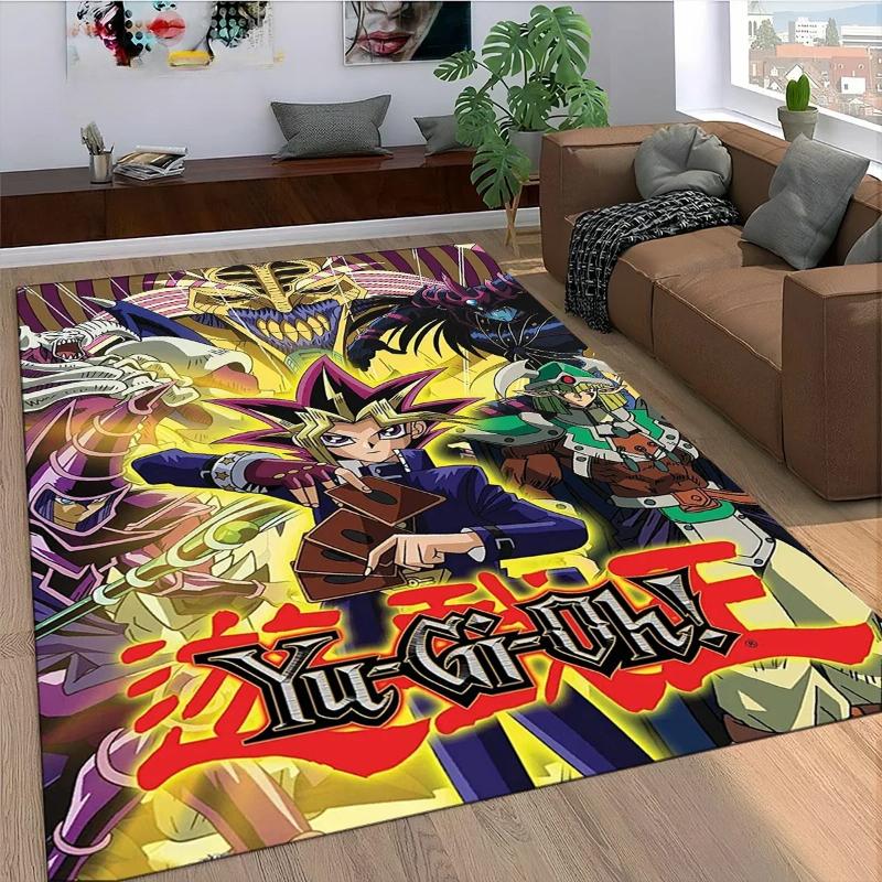 27 Stil Yu-Gi-Oh Karten Teppich für Wohnzimmer Heimdeko Schlafzimmer Bettseite Rutschfest Bereichsteppiche Maschinenwaschbare Fußmatte Türvorleger