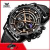 OPK 6085 Brand Fashion Men's Watches Luxury Silicone Strap Waterproof Original Business Quartz Watch Man