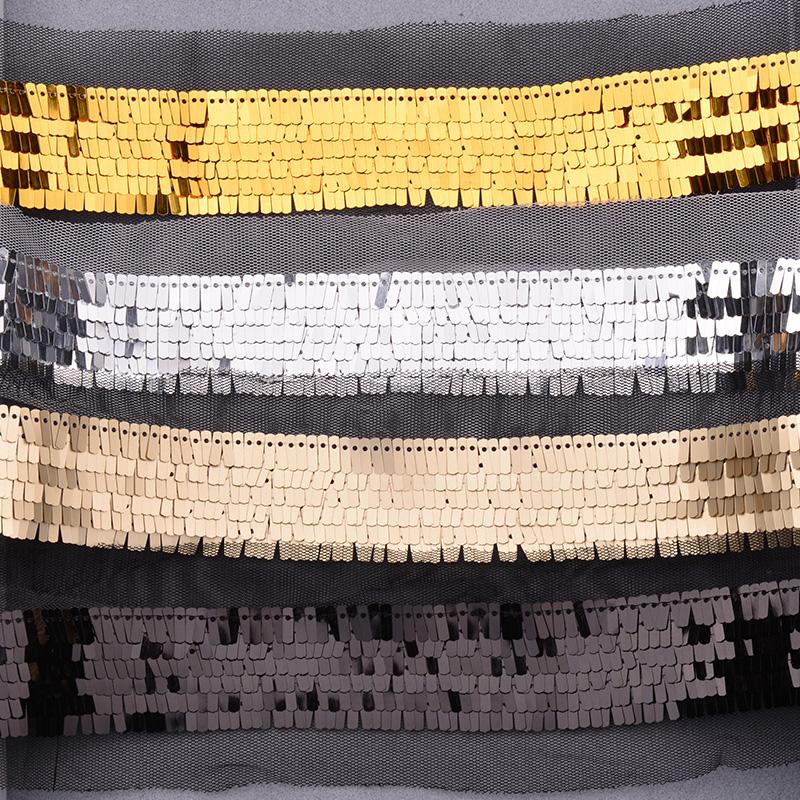 35mm Glitter Silver Gold Sequin Ribbon Trimmings Paillette Sequin Material Sewing Sequins Fabric Scrapbook Crafts