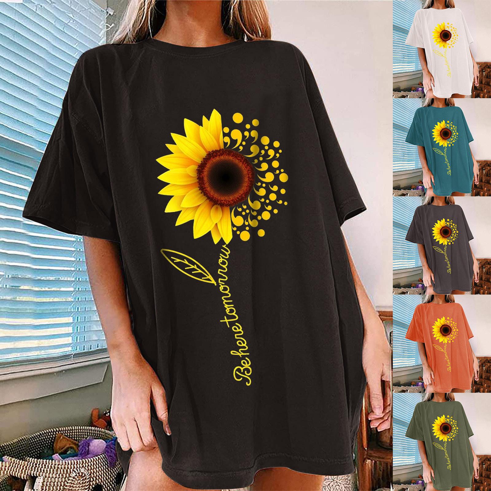 

Женская милая летняя свободная рубашка с коротким рукавом и круглым вырезом в стиле ретро с короткими рукавами и принтом