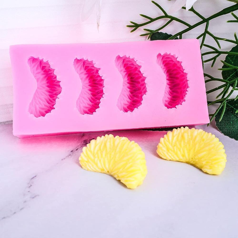 5 Pieces Strawberry Silicone Molds Orange 3D Fondant Molds Craft Cake Molds  for Cupcake Candy