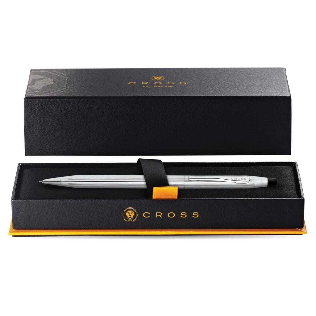 Cross Classic Century Glossy Chrome Mechanical in a Premium Gift Perfect as a Gift for Day or a Pencil, 0.7mm, Box. Father's Promotion.
