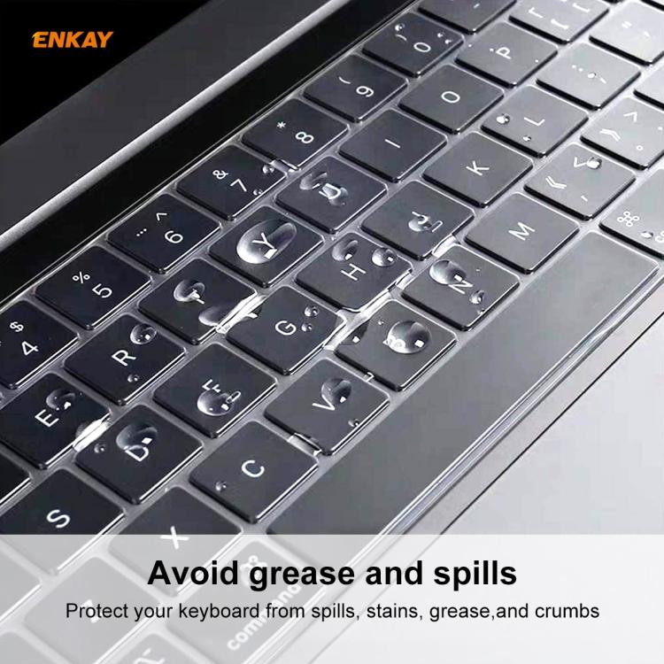 ENKAY TPU Keyboard Protector Cover for MacBook Pro 13.3 Inch A1706 / A1989 / A2159 & Pro 15.4 Inch A1707 / A1990  , US Version