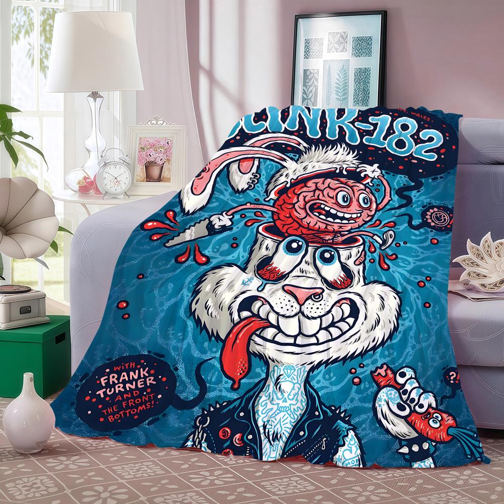 Band b-blink-182 Throw Lightweight 240g Flannel Blanket Soft Skin-friendly for Summer Cooling
