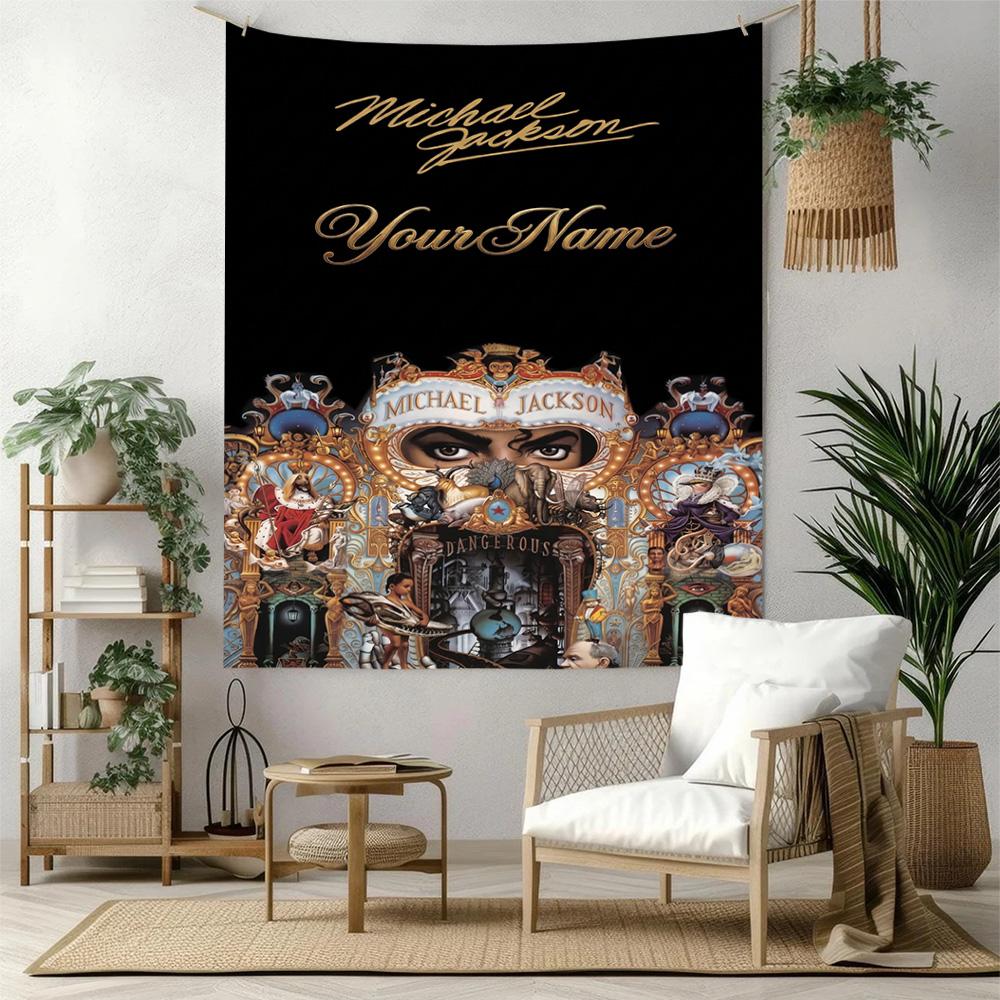 Michael Jackson Personalizzato Il Tuo Nome Decorazione Murale Arazzo Artistico Per Ricordo Animale Compleanno Festa Nuziale Sfondo Regalo di Famiglia