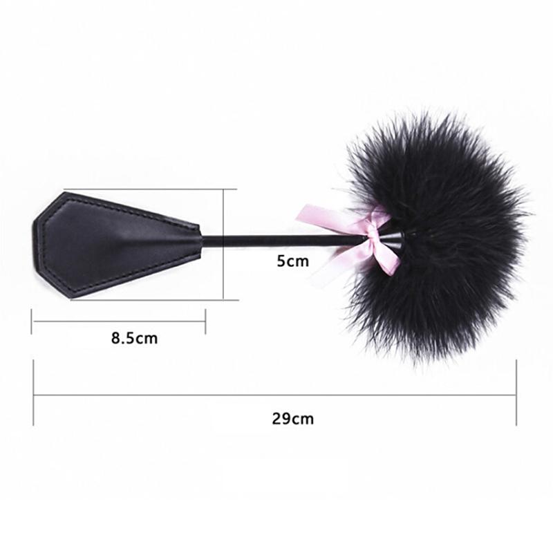 New Erotic Bdsm Feather Tickled Whip Bondage Punish Fetish Leather Spanking Paddle Play Flogger Lover Riding Crop Pony Sex