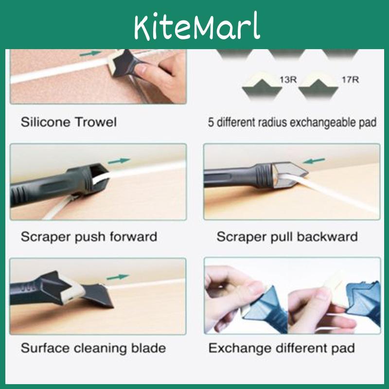 Versatile 3-in-1 Silicone Sealant Tool Kit Featuring Stylish Design And Organized Storage For Easy Use