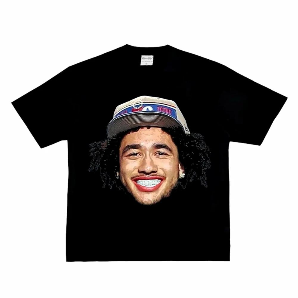 Fashion Men Women's T-shirt Basketball Star American Big Head Print Short Sleeve Cotton T-Shirt Loose Street Wear Tops Clothing