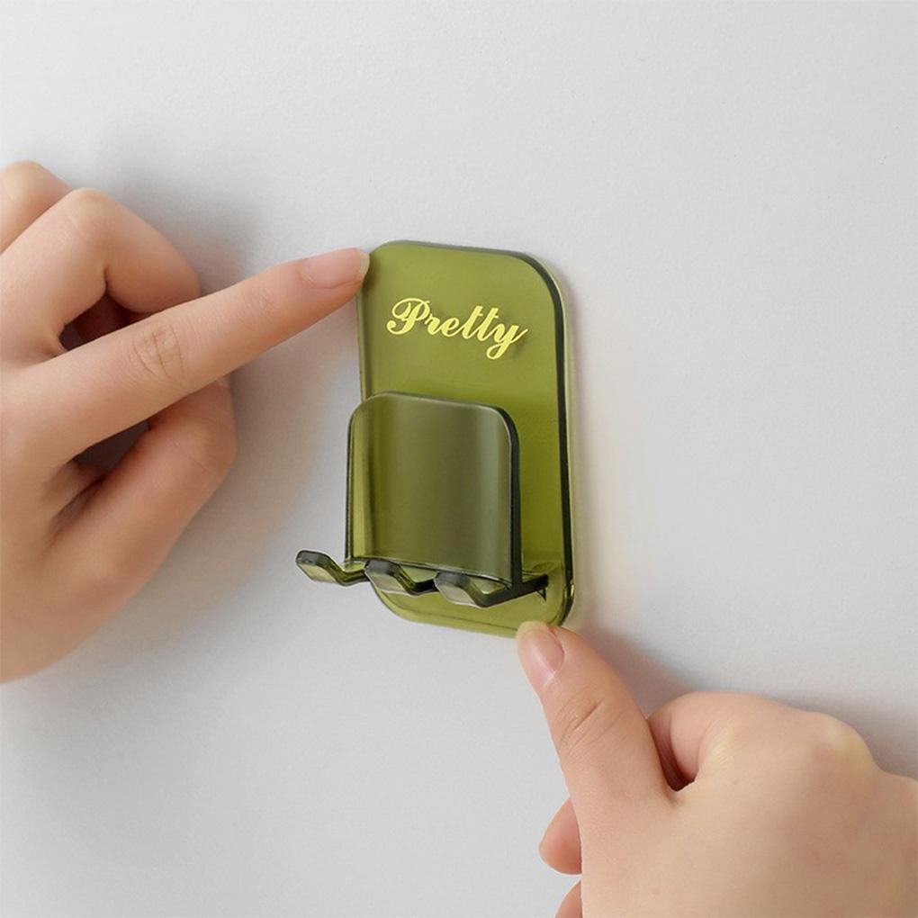 Wall-mounted Punch-free Hook Toothbrush Bottle Sundry Holder Self Adhesive Storage Rack Hanger Bathroom Toilet