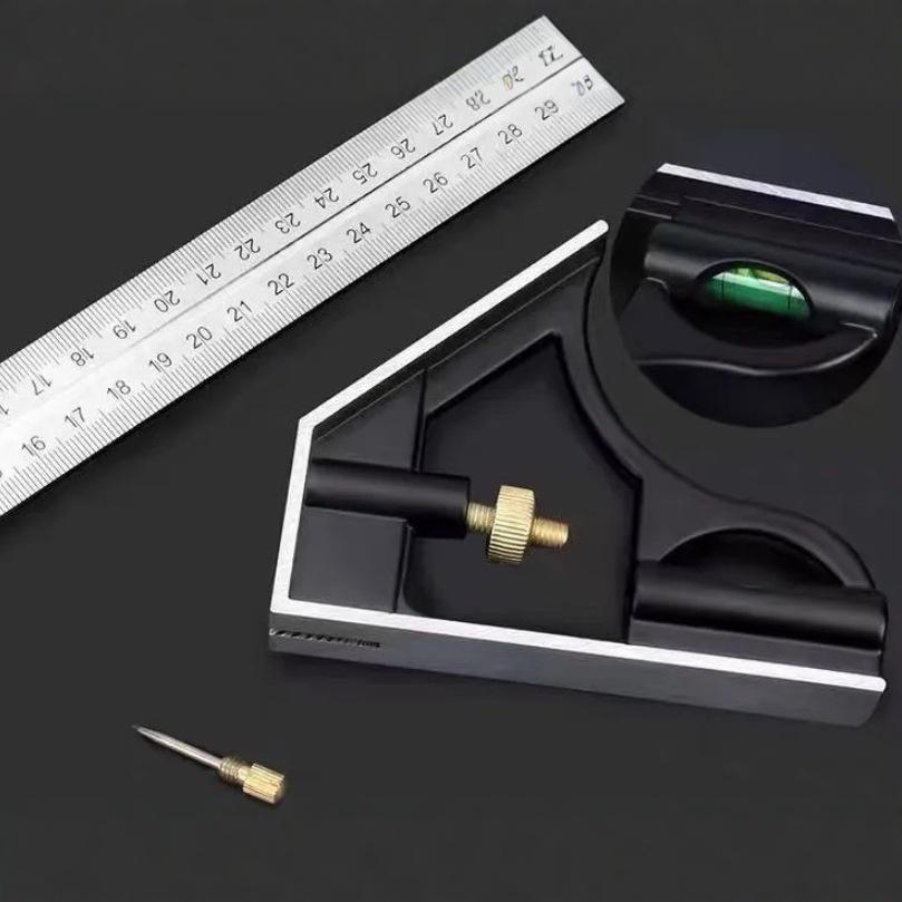 High-Precision 90° Woodworking Combination Square Ruler