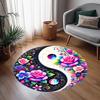 1pc home carpet yin yang floral design non-slip rug for office decor and living room gift ideas