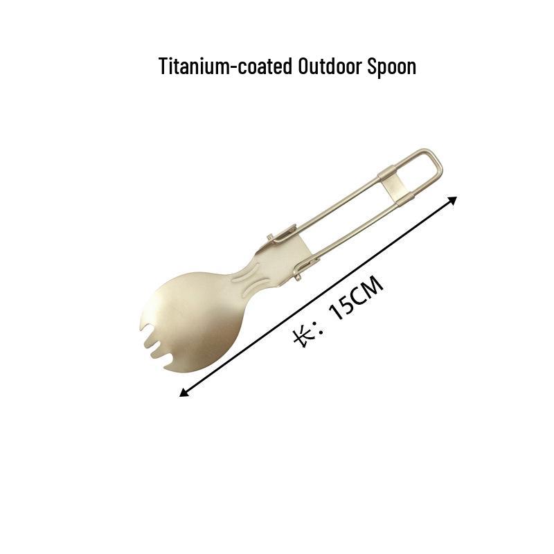 304 Stainless Steel Titanium-Plated Folding Camping Spoon